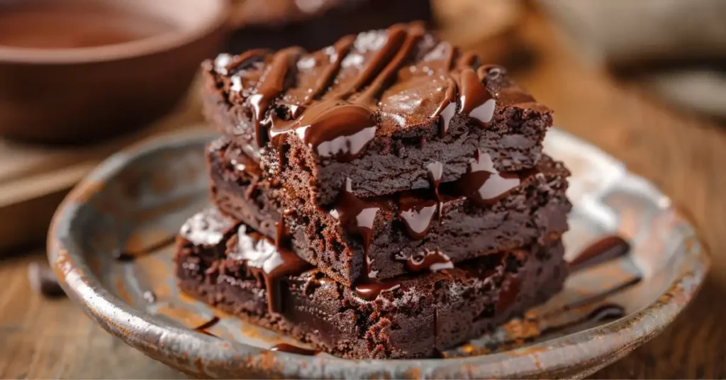 Variety of chocolate brownies with different toppings and textures.
