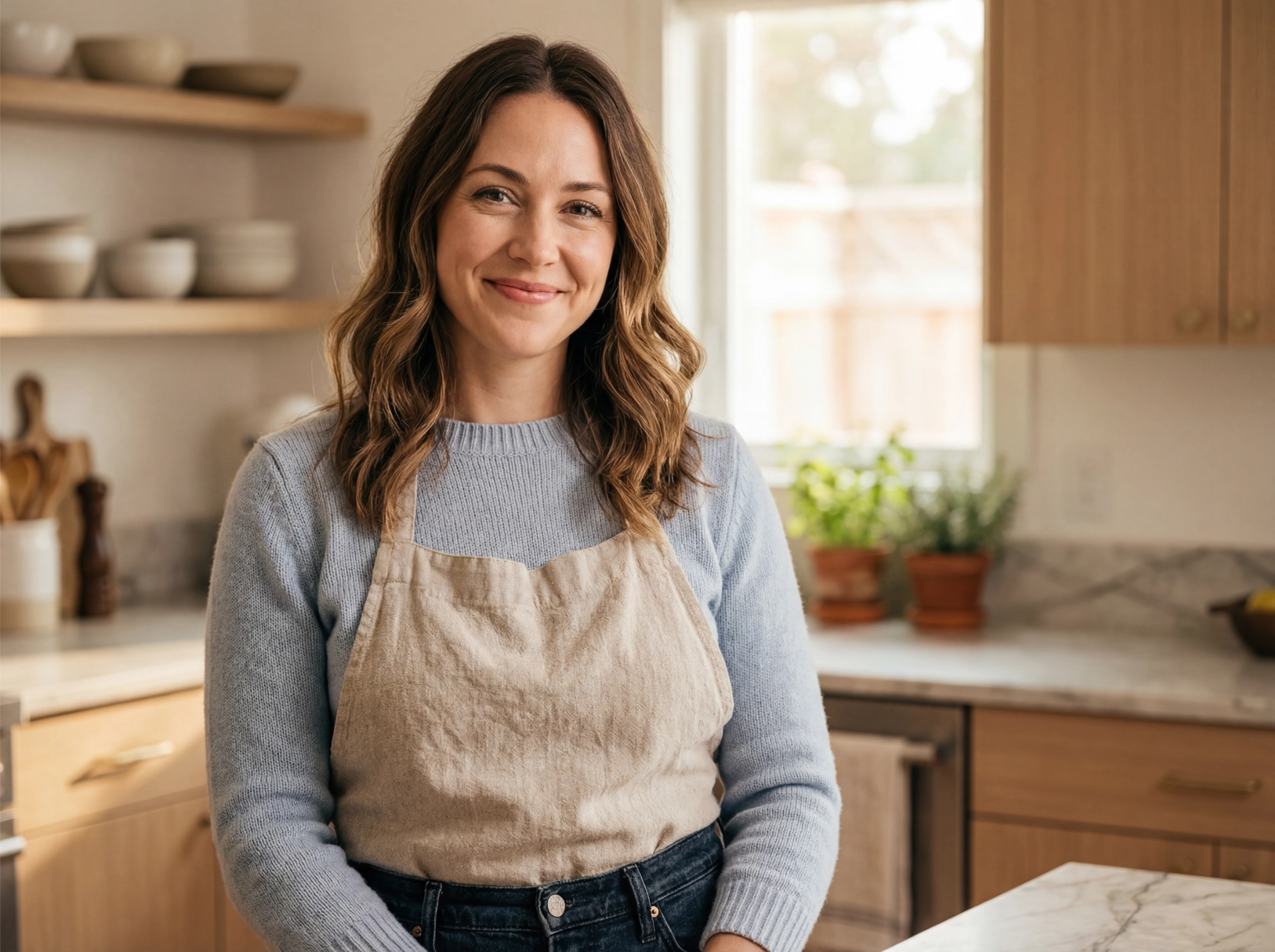 Sophie Grace, food blogger and recipe creator at Recipes in Style, standing in a bright home kitchen